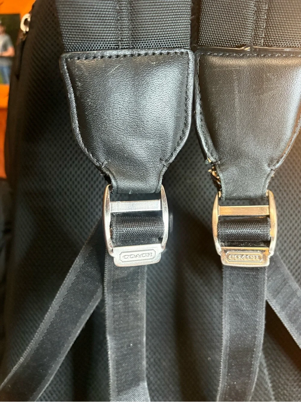 Vintage Coach Voyager F70574 Black Nylon & Leather Backpack Travel Rucksack